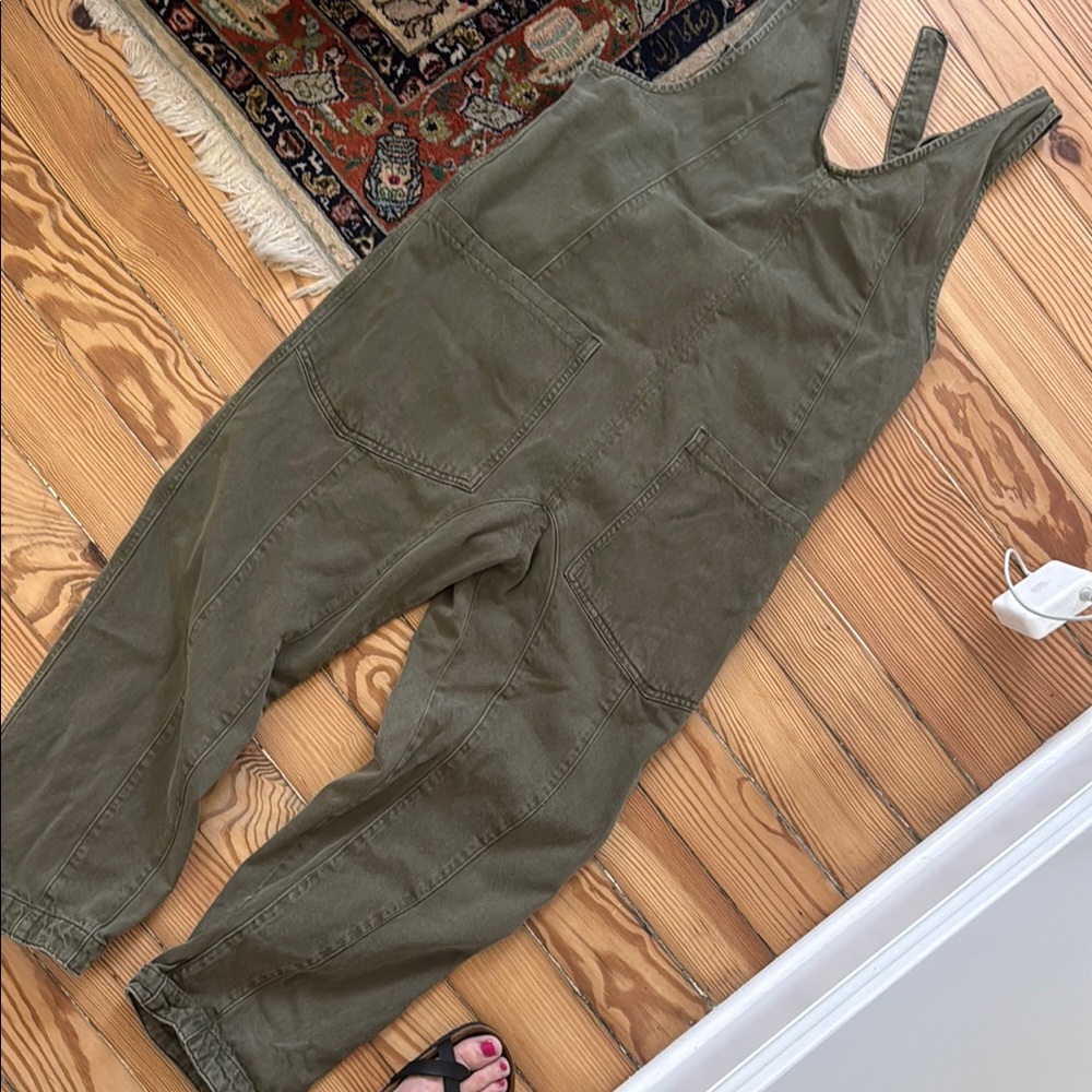 FREE People Olive Green High Roller Jumpsuit— still sold on website.
